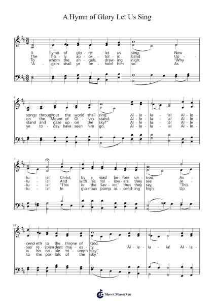 A Hymn of Glory Let Us Sing Sheet Music by Efkirk-Arr.Herloyd
