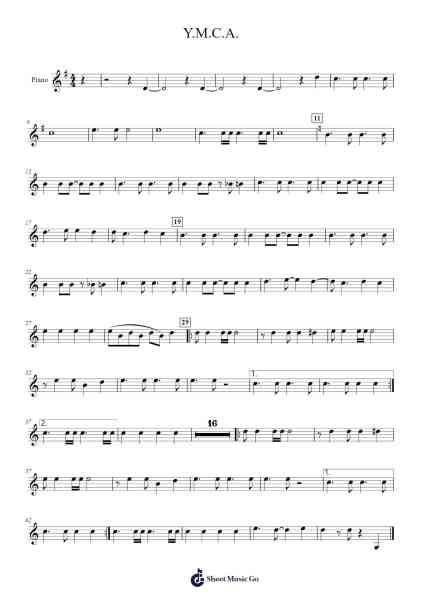Y.M.C.A. Sheet Music by Village People-Arr.Calbrown Yertate
