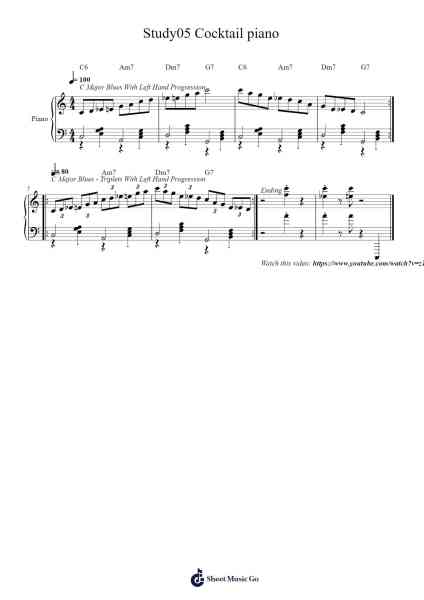 Study05 Cocktail piano Sheet Music by Robo Ulbricht-Arr.Bartcent Whitegreve