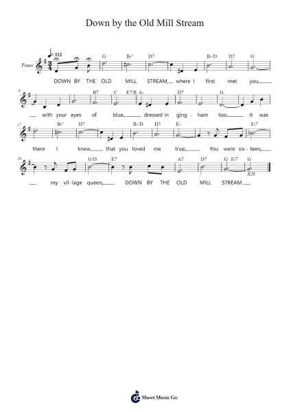 Down by the Old Mill Stream Sheet Music by Tell Taylor-Arr.Quingar