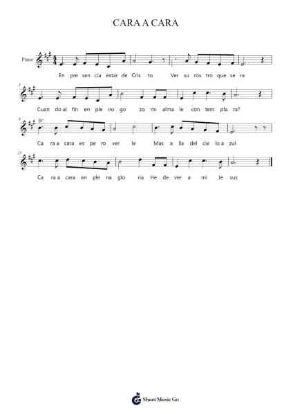 CARA A CARA Sheet Music by Diathus Tenharte-Arr.Blythia