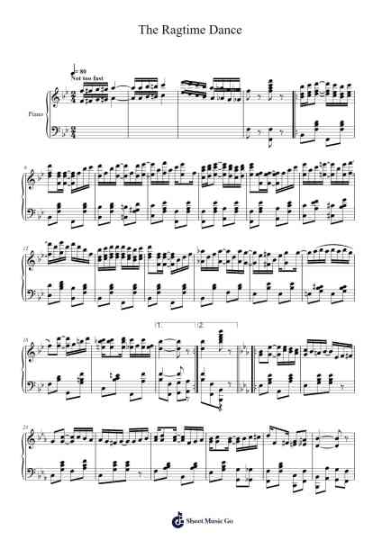 The Ragtime Dance Sheet Music by Scott Joplin-Arr.Rydiah