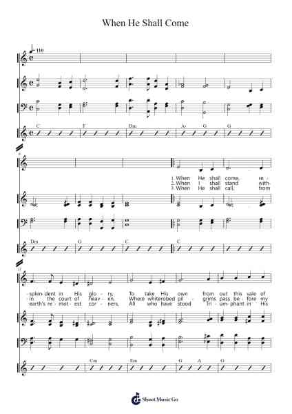 When He Shall Come Sheet Music by Almeda J. Pearce-Arr.Graboyd Corann