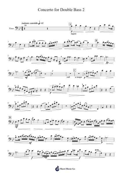 Concerto for Double Bass 2 Sheet Music by Antonio Capuzzi-Arr.Gekeith Fordkiel