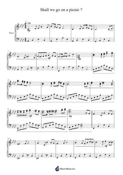 Shall we go on a picnic ? 樂譜由 Masao Aichi - 編曲 Wilhelker Croftsdrew