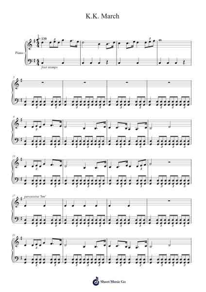 K.K. March Sheet Music by K. K.-Arr.Minmeg Bobfax