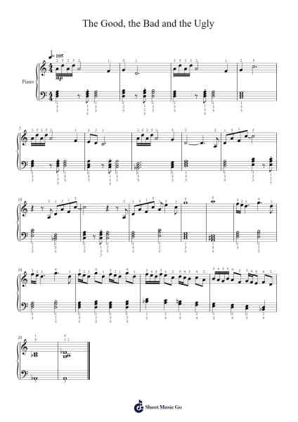 The Good, the Bad and the Ugly Sheet Music by Ennio Morricone-Arr.Fesey Elroyrian