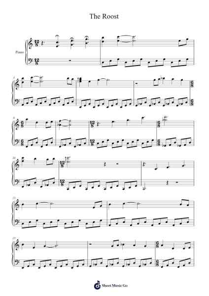 The Roost Sheet Music by Kazumi Totaka-Arr.Harjo