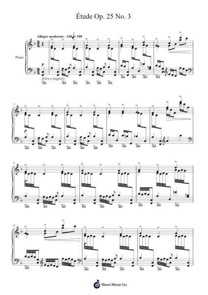 Study No. 30 on Chopin's Étude Op. 25 No. 3 Sheet Music by Leopold Godowsky-Arr.Browneclaude Petmond