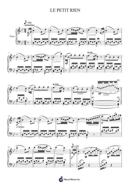 Le Petit Rien Sheet Music by Johann Baptist Cramer-Arr.Pullzie Willmiles