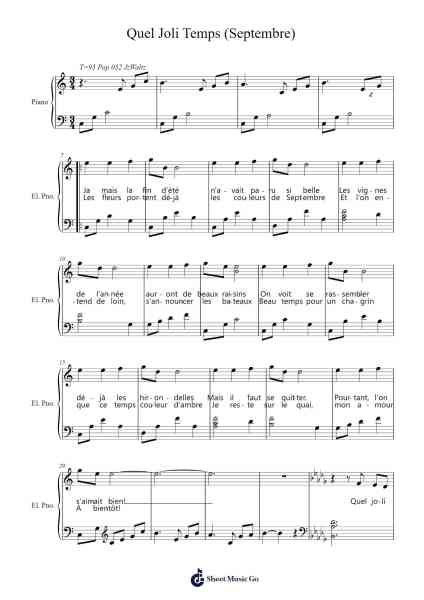 Quel Joli Temps (Septembre) Sheet Music by Barbara-Arr.Eveken Dougloyd