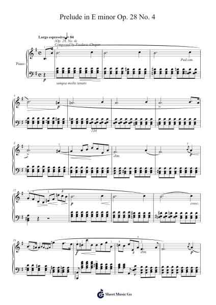 Prelude in E Minor, Op. 28, No. 4 Sheet Music by Frédéric Chopin-Arr.Mollpag