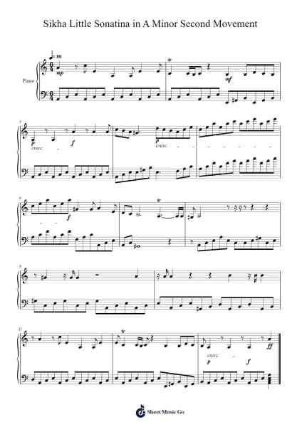 Little Sonatina in A Minor, Second Movement Sheet Music by Sikhanyiso Sibanda-Arr.Ferwis Jerlin