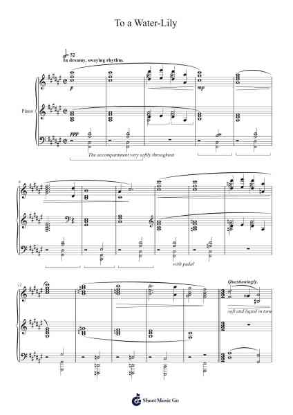 Woodland Sketches, Op. 51: No. 6 To a Water-Lily Sheet Music by Edward MacDowell-Arr.Gwenning