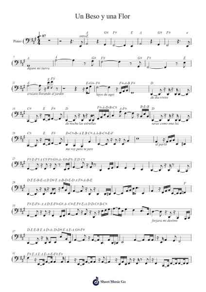 Un beso y una flor Sheet Music by José Luis Armentero/Pablo Herrero-Arr.Hoodjoan