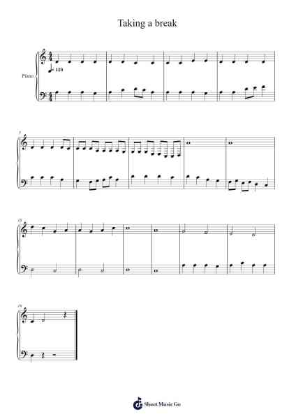 Taking a break Sheet Music by leonafan000-Arr.Longbohm
