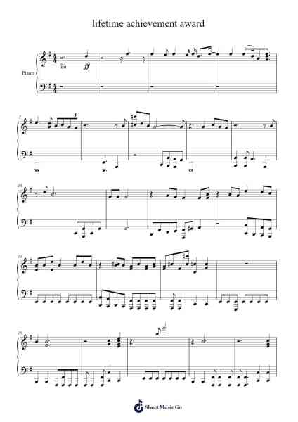 lifetime achievement award Sheet Music by Lemon Demon-Arr.Mabloor Tourszy
