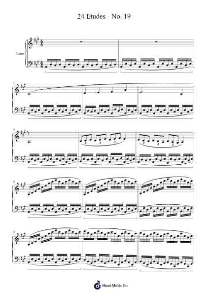 24 Etudes - No. 19 Sheet Music by Sir Ya-bookie-Arr.Cookeda