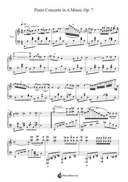 Piano Concerto in A Minor, Op. 7 Sheet Music by Clara Schumann-Arr.Grelitt Bachdrow
