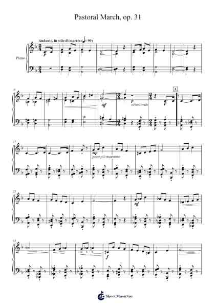 Pastoral March, Op. 31 Sheet Music by Leanne Holloway-Arr.Janedo