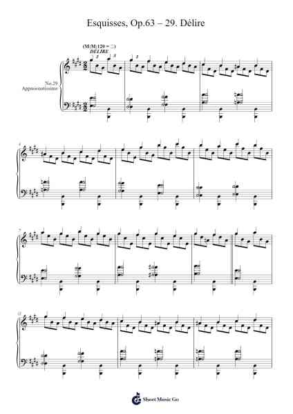 Esquisses, Op. 63: No. 29, Délire Sheet Music by Charles-Valentin Alkan-Arr.Lopeare
