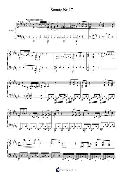 Sonata No. 17 Sheet Music by John Field-Arr.Blantiane Hobrob