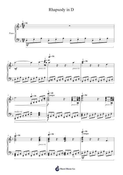 Rhapsody in D Sheet Music by Mattkell Eushop-Arr.Cromon Annlvis