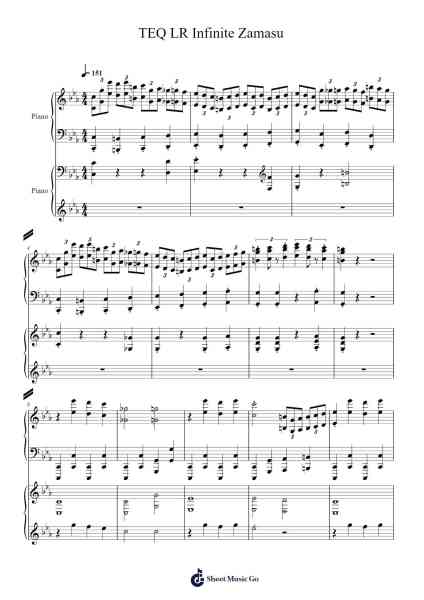 Dokkan Battle OST - TEQ LR Infinite Zamasu Sheet Music by notsowiseone-Arr.Hewdys