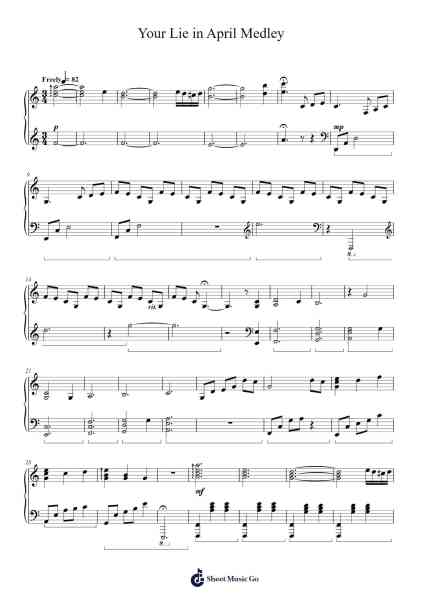 Your Lie in April Medley Sheet Music by 横山克/ENA-Arr.Mondlius