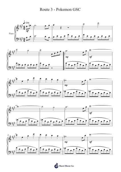 Route 3 - Pokemon GSC Sheet Music by Go Ichinose-Arr.Doydy Steinhal