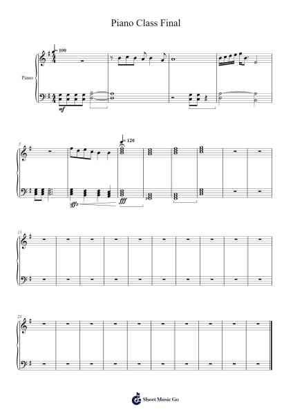 Piano Class Final Sheet Music by undefined-Arr.Jeffnuel