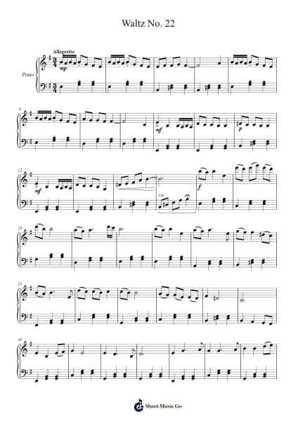Waltz No. 22 Sheet Music by Greenglan Ivespont-Arr.Taypeare Rolius