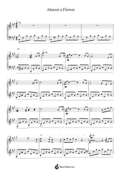 Almost a Flower Sheet Music by Matsuii-Arr.Huxver Birdnee