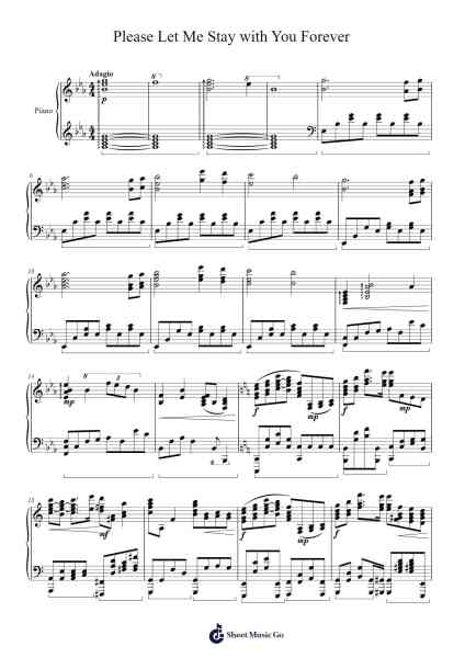 Please Let Me Stay with You Forever Sheet Music by Yoshiaki Fujisawa-Arr.Prupert Cookegram