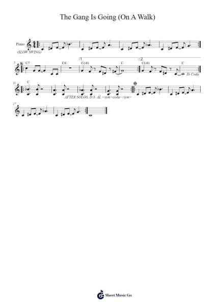 The Gang Is Going (On A Walk) Sheet Music by Eli Gaming-Arr.Galsnick Theothew