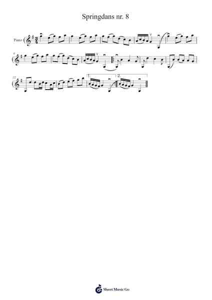 Springdans nr. 8 Sheet Music by Misc Traditional-Arr.Lawwald