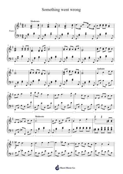 Something went wrong Sheet Music by K.Z.-Arr.O'Neilgrey