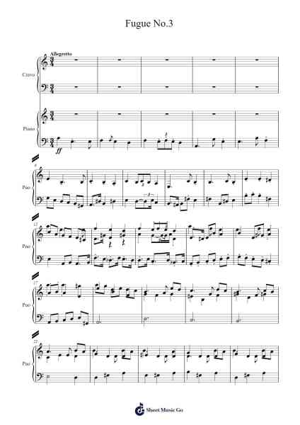 Fugue No.3 Sheet Music by Thapert-Arr.Thodoreien