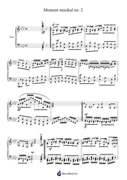 Moment musikal no. 2 Sheet Music by Besfort Shala-Arr.Natpold Vinvin