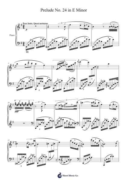Prelude No. 24 in E Minor Sheet Music by Matthew Wong-Arr.Panvier Oisendan