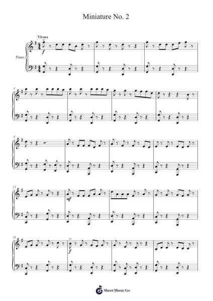 Miniature No. 2 Sheet Music by Greenglan Ivespont-Arr.Joshjean