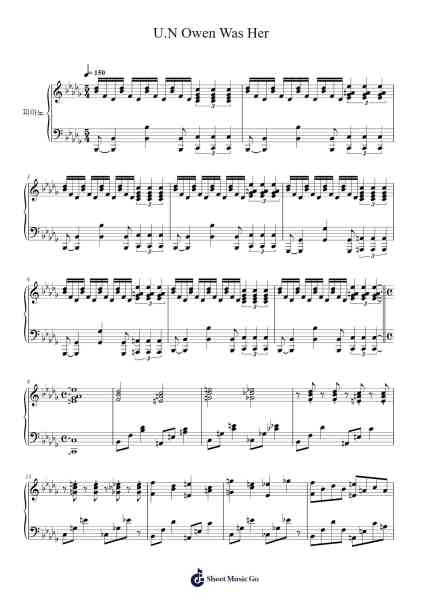 U.N Owen Was Her Sheet Music by -Arr.Derkins