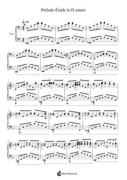 Prélude-Étude in D minor Sheet Music by undefined-Arr.Maudky Clairebey