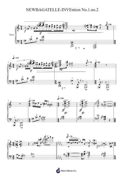 NEWBAGATELLE-INVEntion No.1.no.2 Sheet Music by Hugnold-Arr.Smithmuel Jorwolf