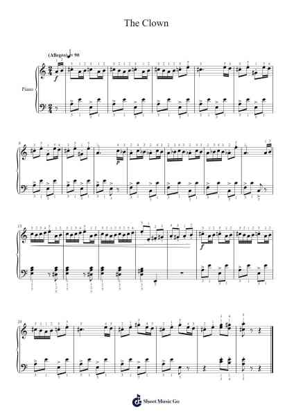 The Clown Sheet Music by Tolynn Larnis-Arr.Bingpiers Georlance
