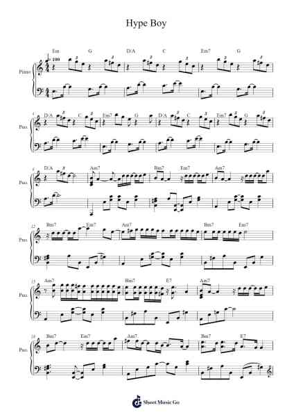 Hype Boy Sheet Music by NewJeans-Arr.Consdia Debruth
