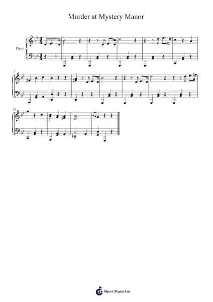 Murder at Mystery Manor Sheet Music by cubscouter-Arr.Virwey Bloornid
