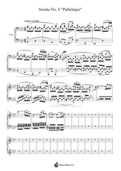 Sonata No. 8 "Pathétique" Sheet Music by Ludwig van Beethoven-Arr.Louieby