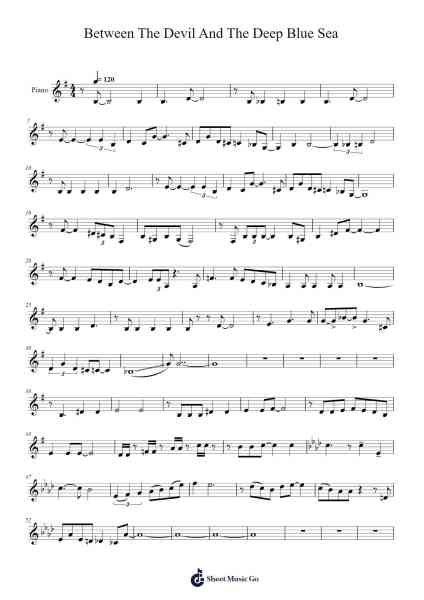 Between the Devil and the Deep Blue Sea Sheet Music by Midnis-Arr.Sibylmos Fordridge