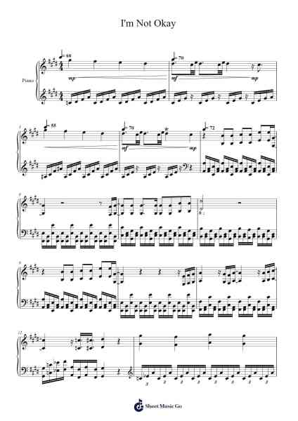 I'm Not Okay Sheet Music by Linee Katdean-Arr.Bardthea Faylotte